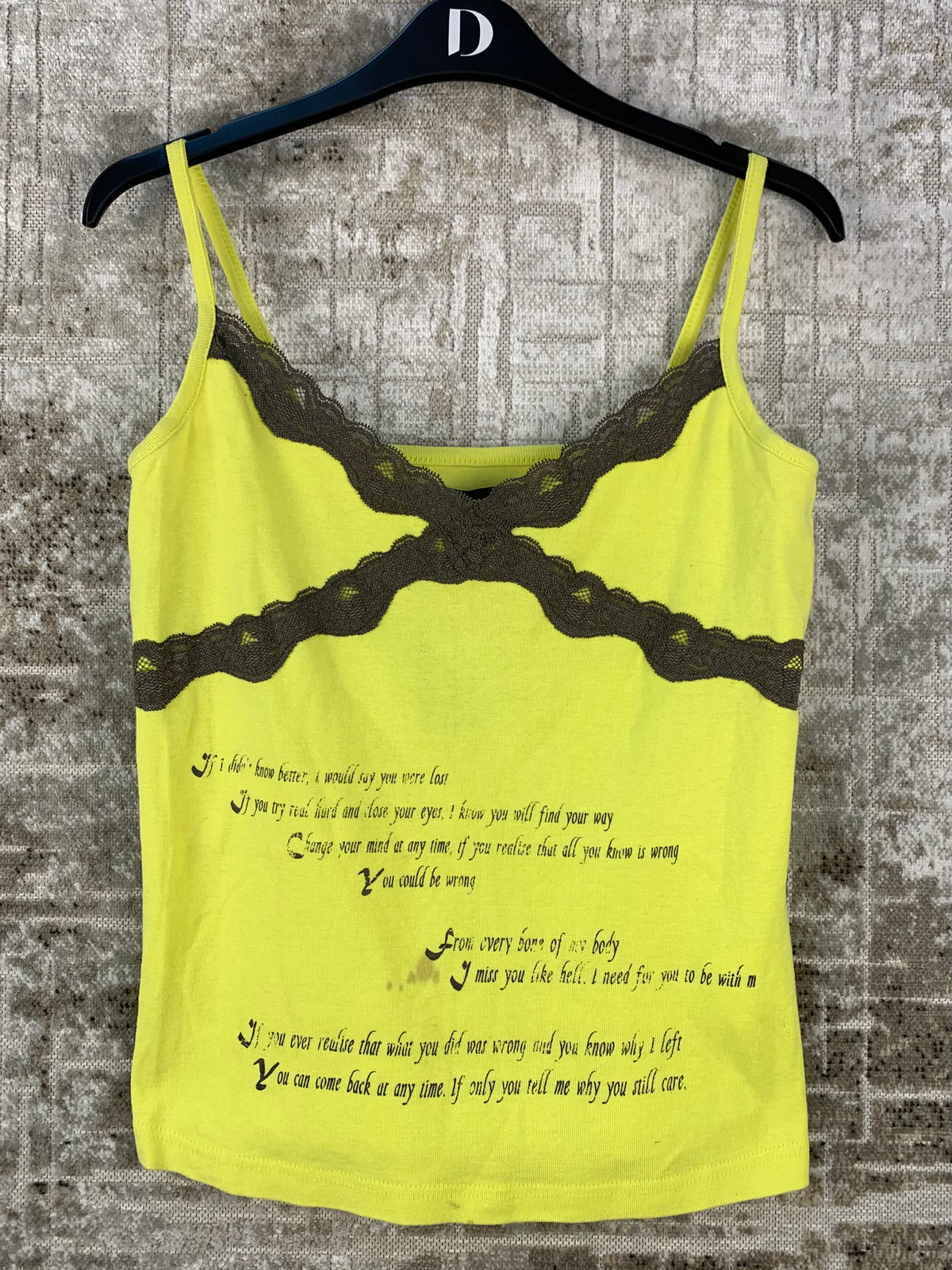 Womens Y2K Yellow Graphic Tank Top