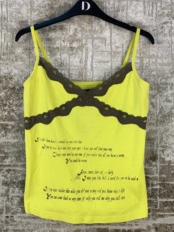 Womens Y2K Yellow Graphic Tank Top