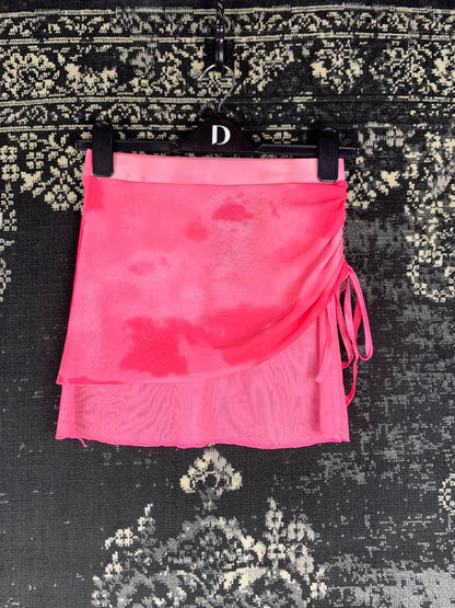 Y2K Women's Pink Flowy Mini Skirt