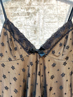 Cider Floral Mesh Ruffle Cami Top