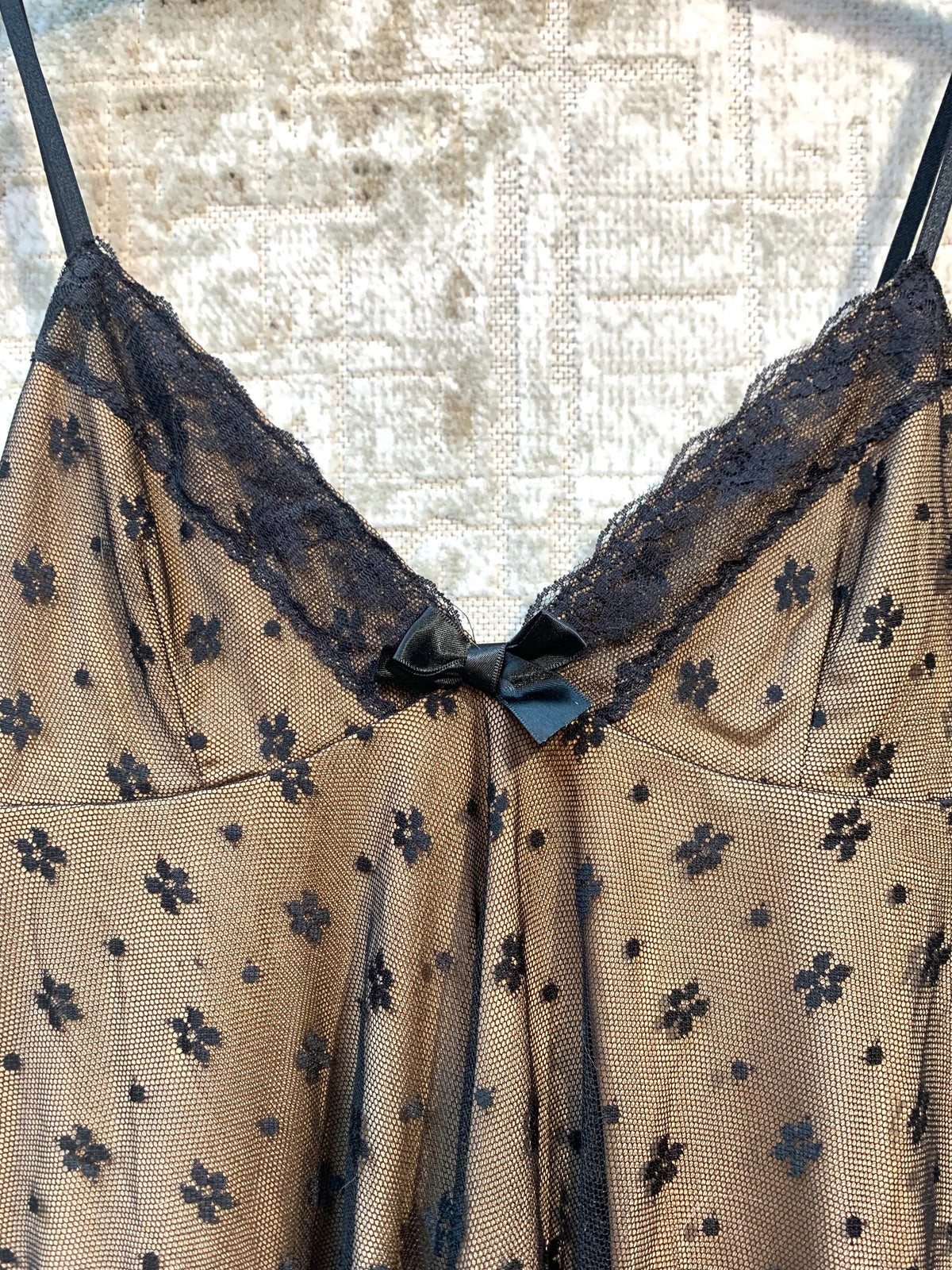 Cider Floral Mesh Ruffle Cami Top