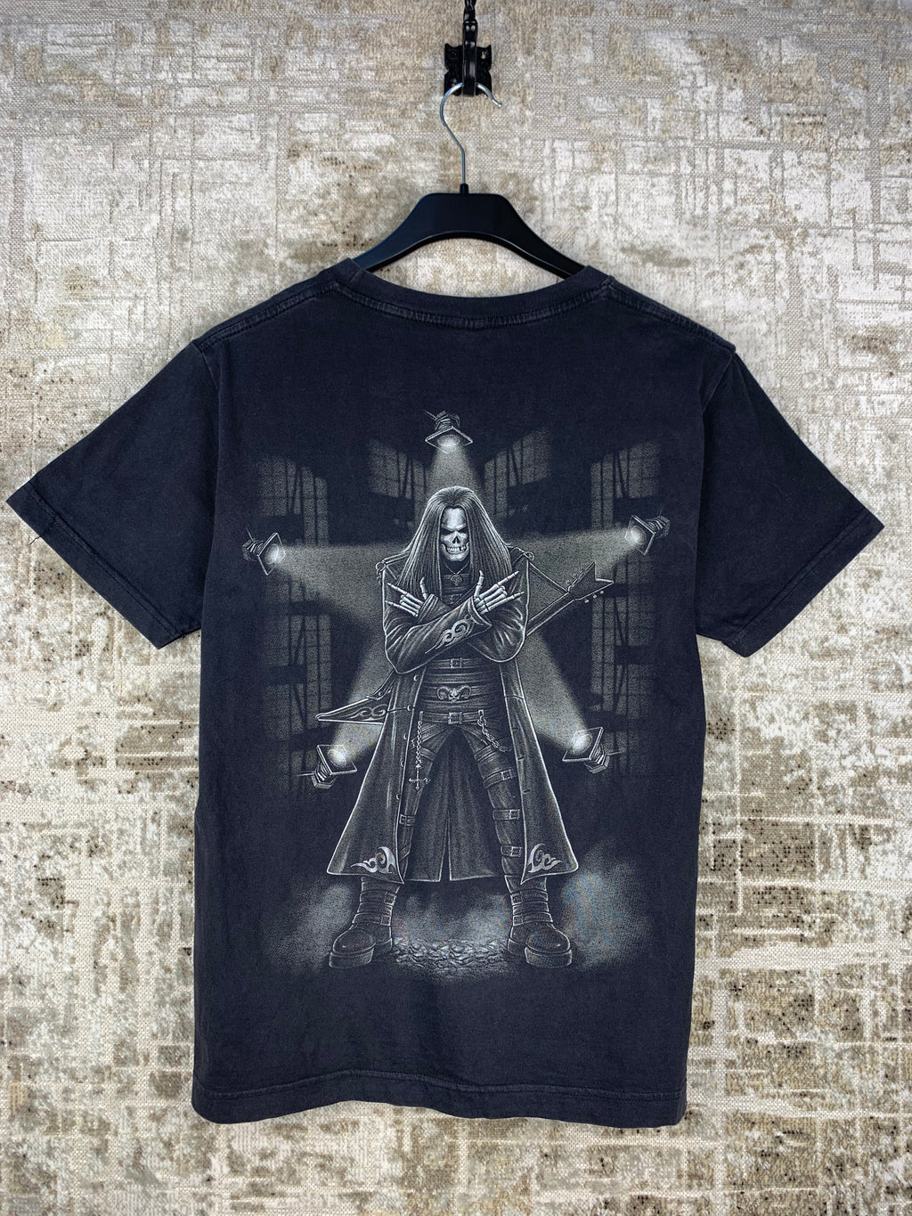 Men's Vintage Black Graphic Skull T-Shirt