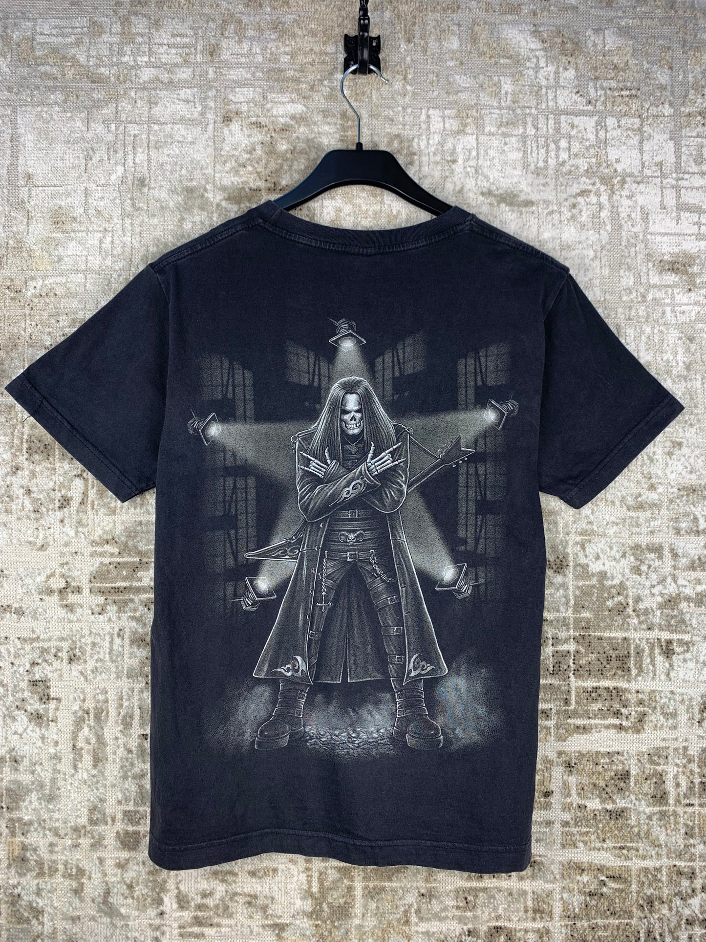 Men's Vintage Black Graphic Skull T-Shirt