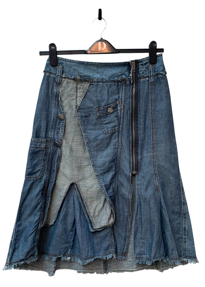 Sandwich Deconstructed Denim Midi Skirt