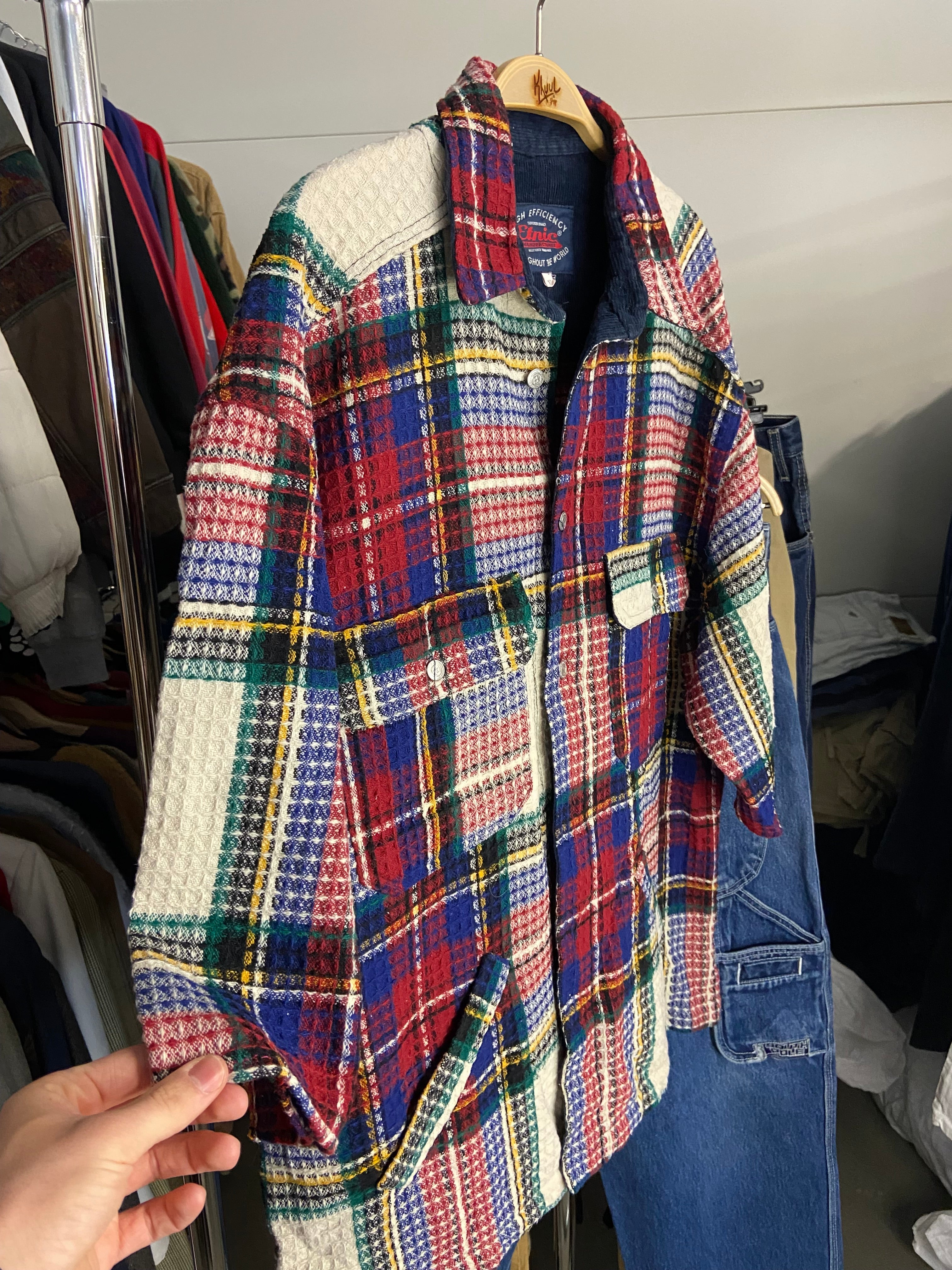 Vintage Multicolour Shirt Checked Short Sleeve Mens XL Cotton