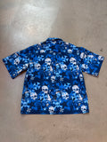 RIPZONE Blue Skull Print Short Sleeve Shirt