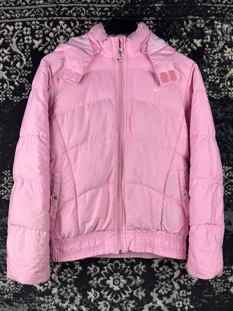 Womens Y2K Nike Pink Puffer Jacket