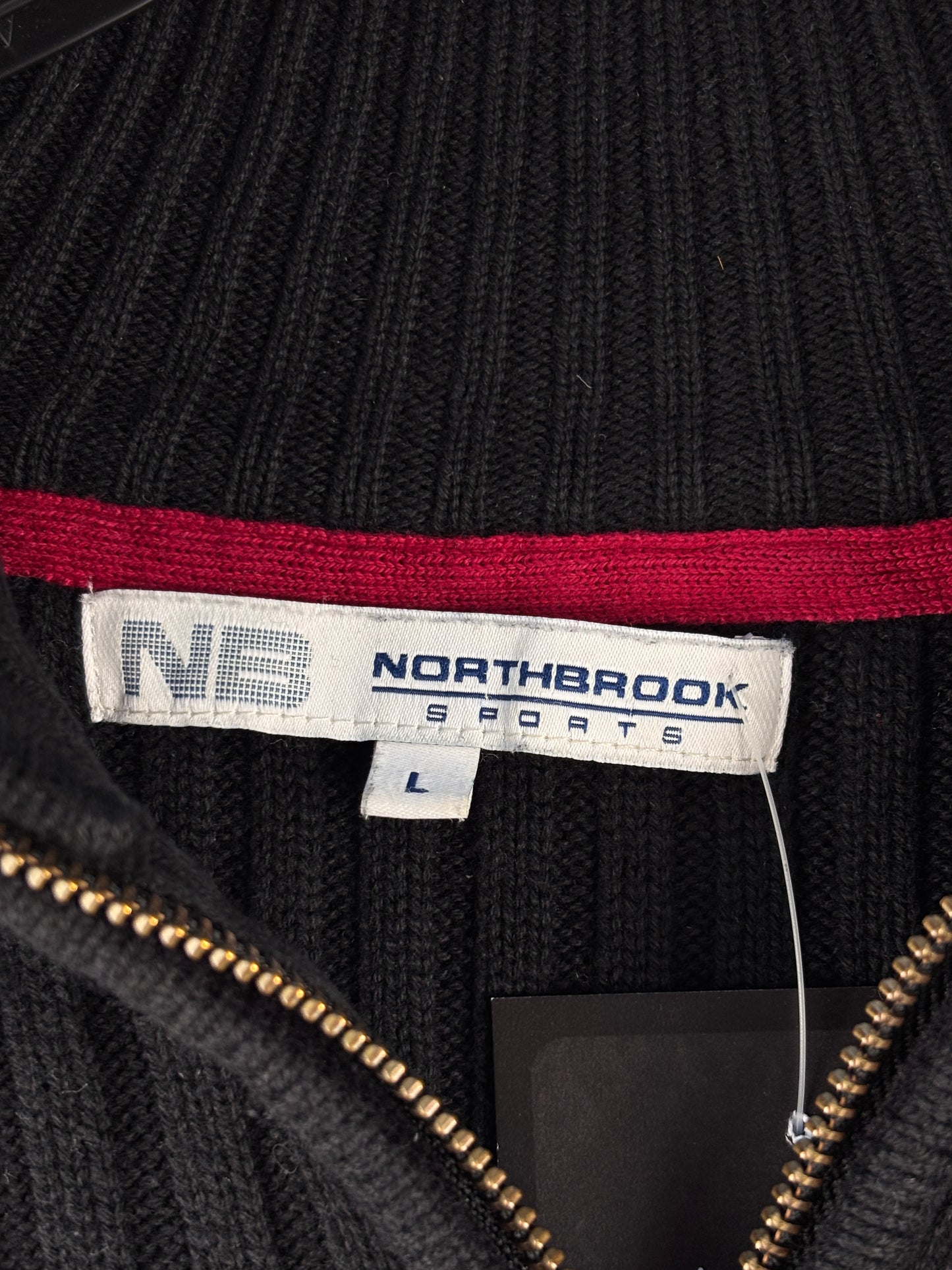 Men's Vintage Y2K Northbook Sports Black Ribbed Sweater