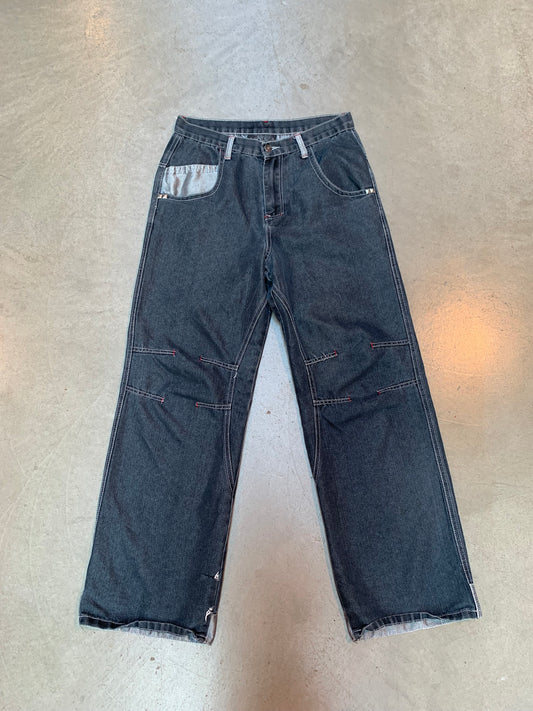 Vintage Kill Brand Skater Wide-Leg Denim Jeans