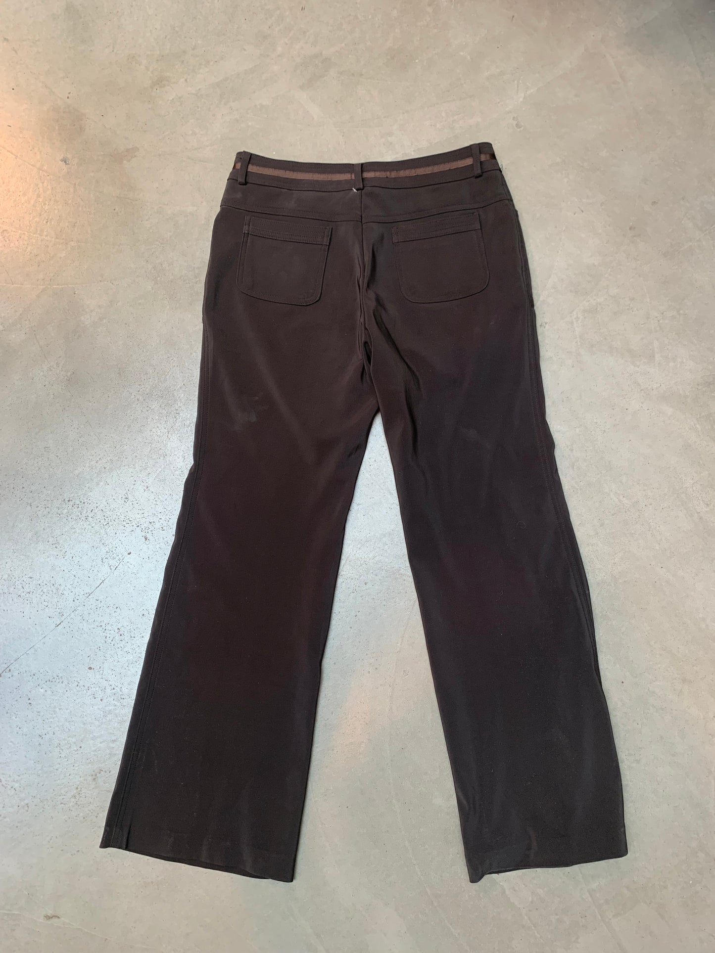 Women Dark Brown Straight Fit Pants