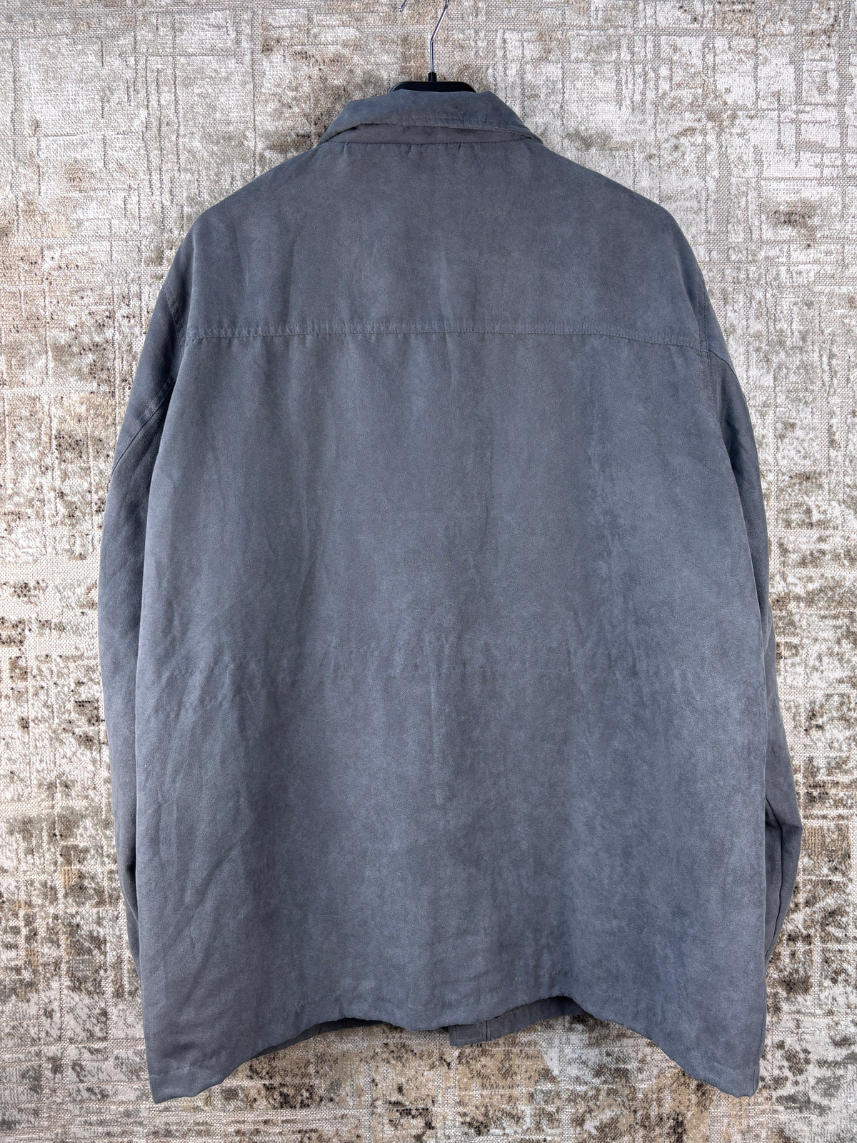 Mens Vintage Gray Suede Jacket Soft Leather Coat