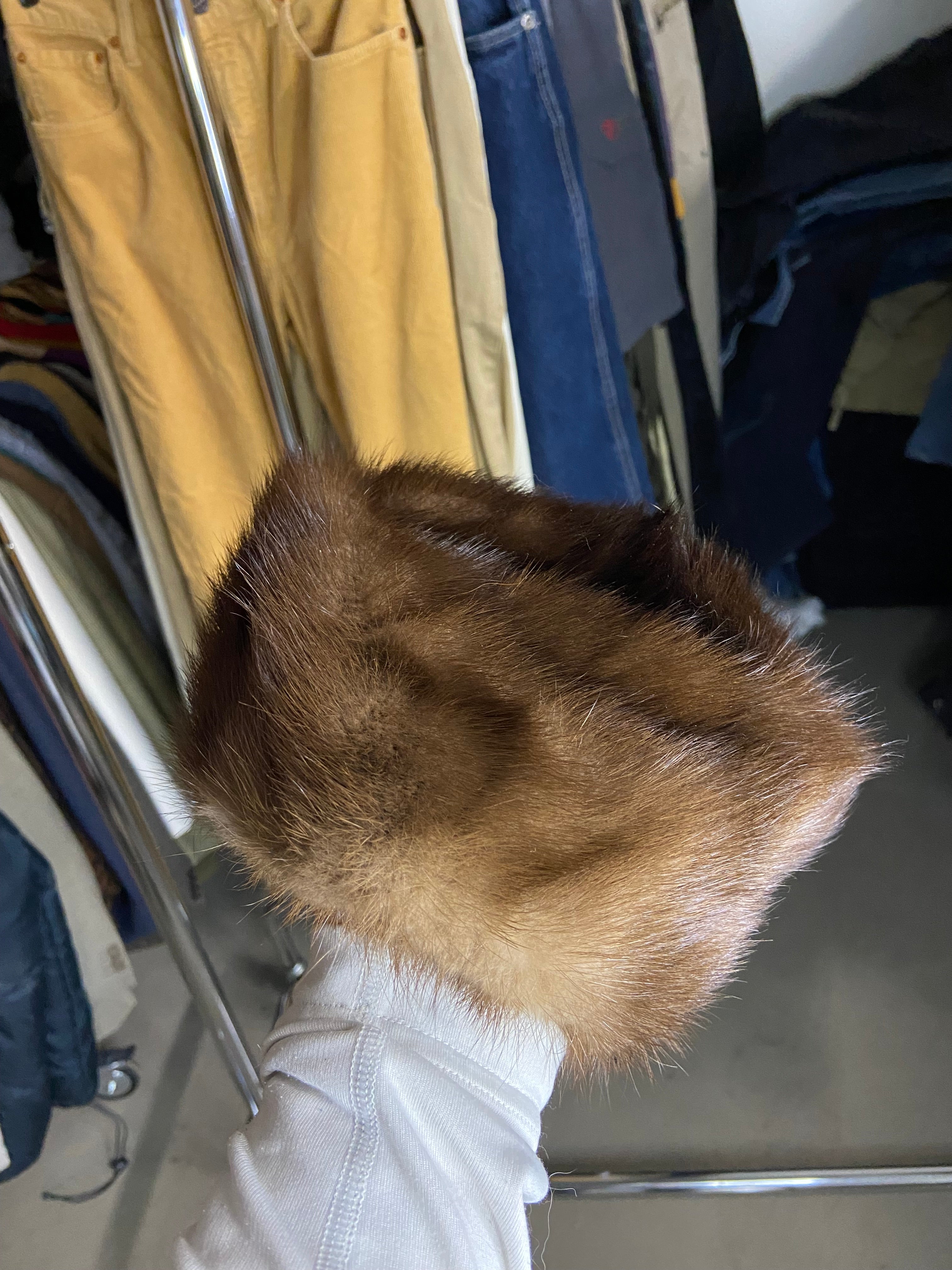 Classic Brown Mink Fur Hat Vintage Accessory Size 52