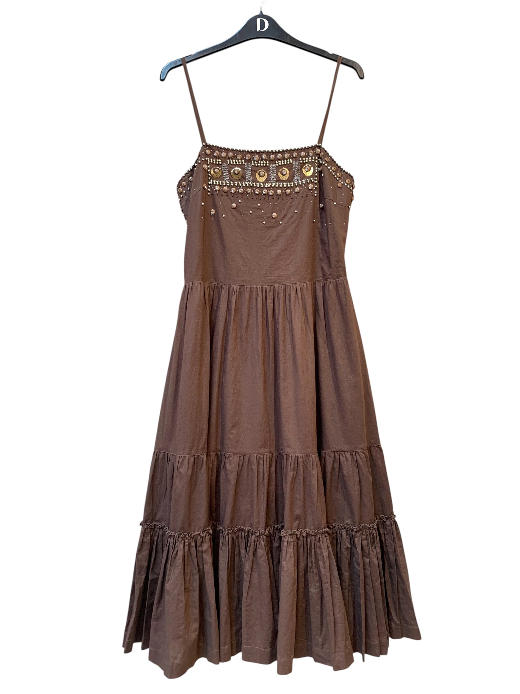 b.young Boho Beaded Tiered Midi Dress
