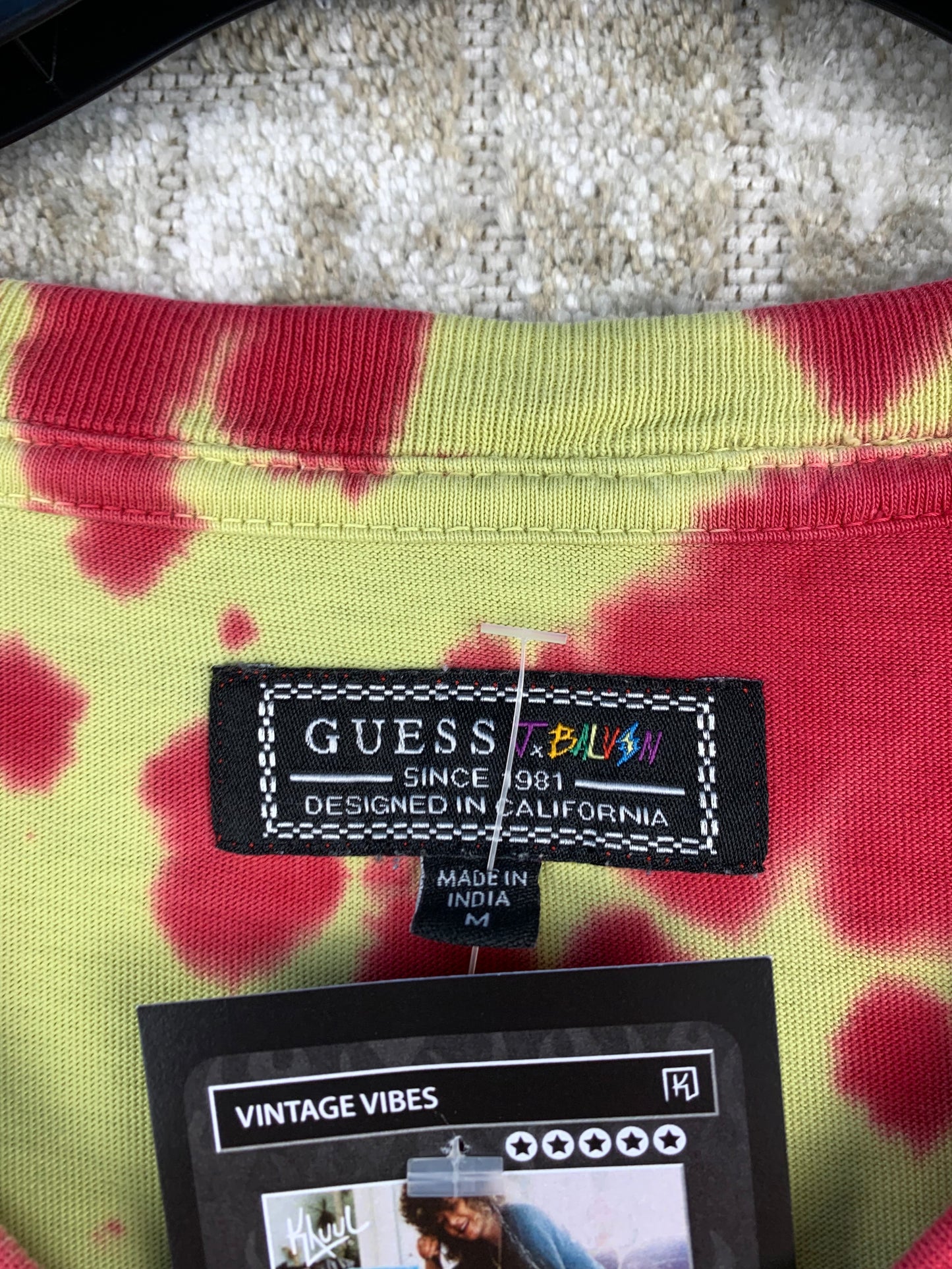Mens Guess x J Balvin Tie Dye T Shirt