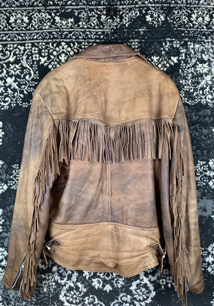 Mens Vintage Western Leather Jacket