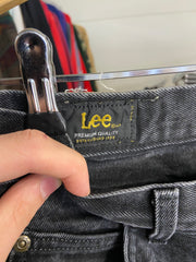 Vintage Lee Jeans Black Mens 31 x 34 Straight Zip