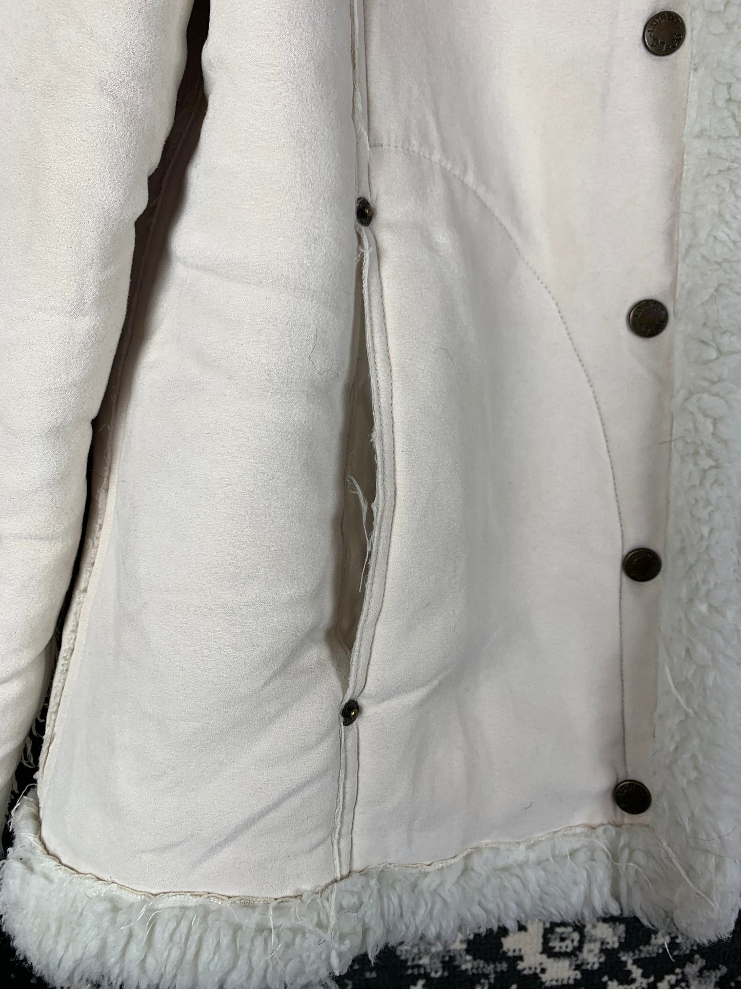 Women's japdt White Lambskin Button Up Coat