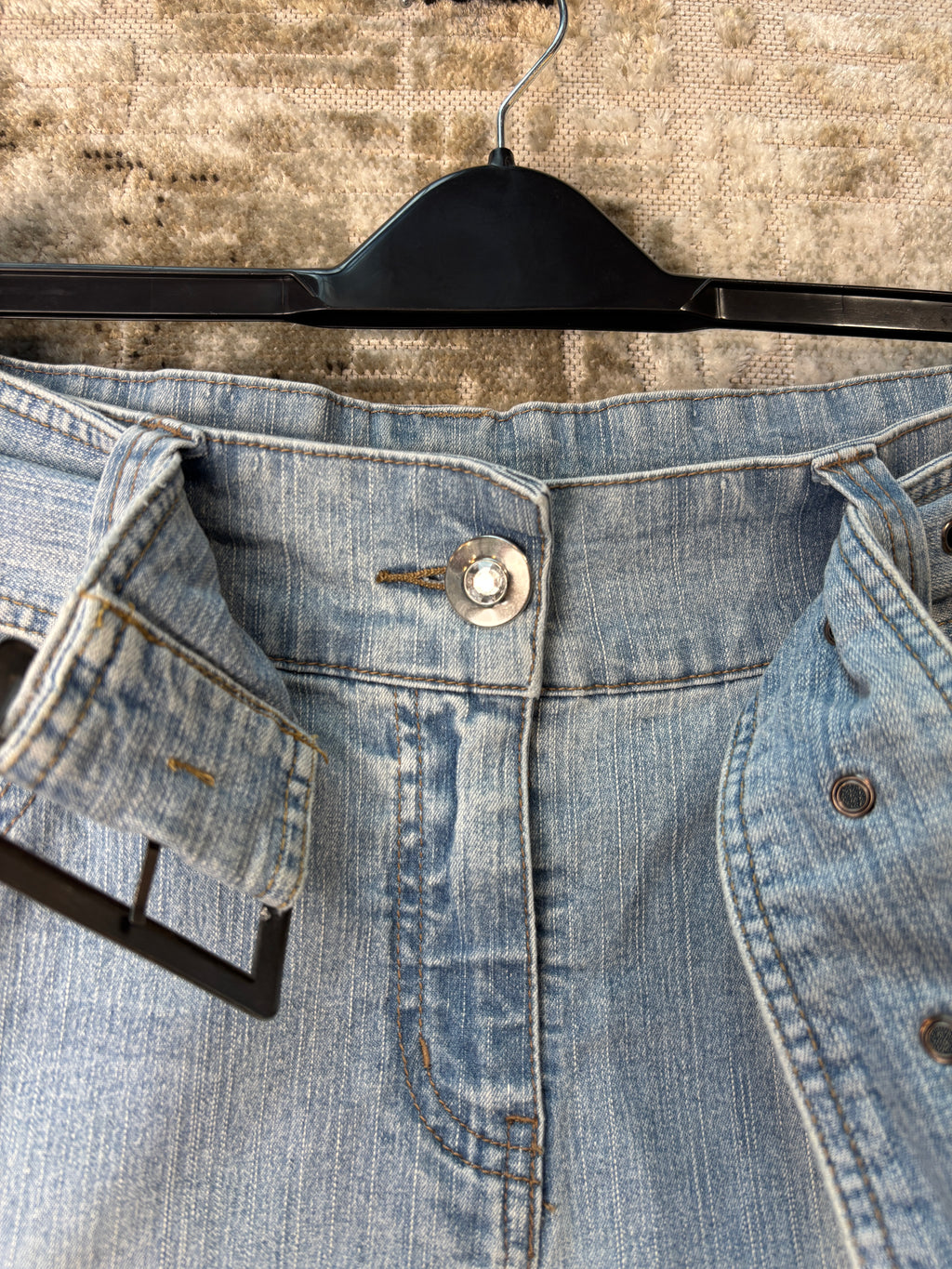 KappAhl Belted A-Line Denim Skirt