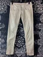 Y2K Women's Angel Style Skinny Fit Creamy Shimmery Jeans