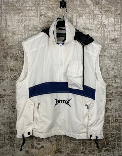 Men's Y2K Battle Snake White Blue Windbreaker Vest