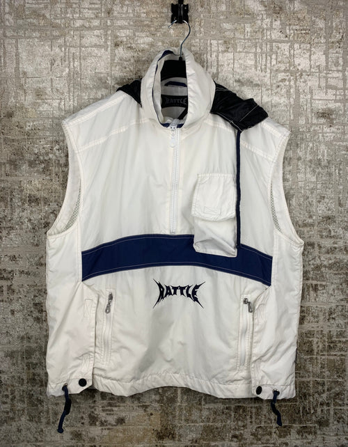Men's Y2K Battle Snake White Blue Windbreaker Vest