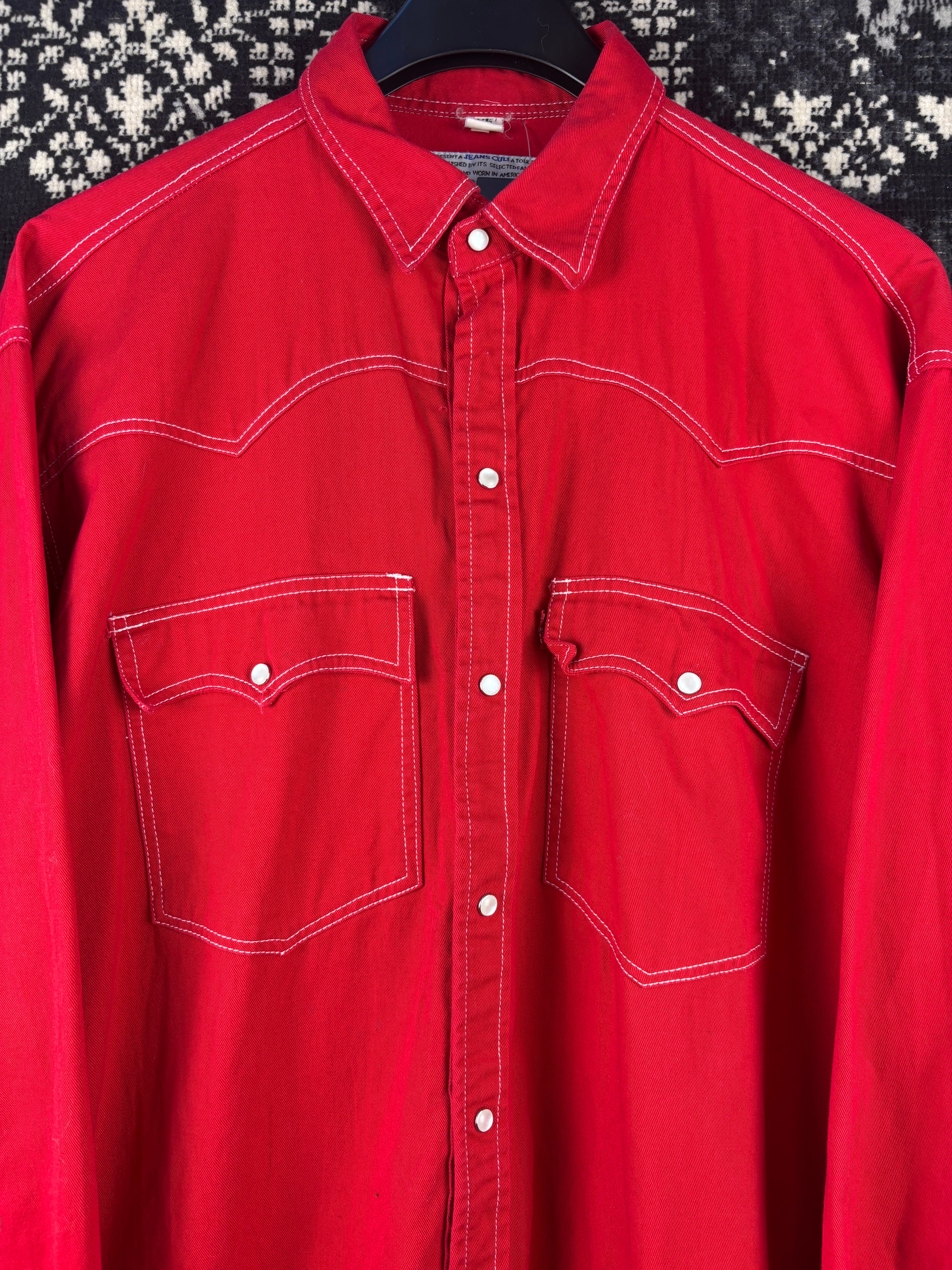 Men's Vintage Levi Strauss Red Western Shirt