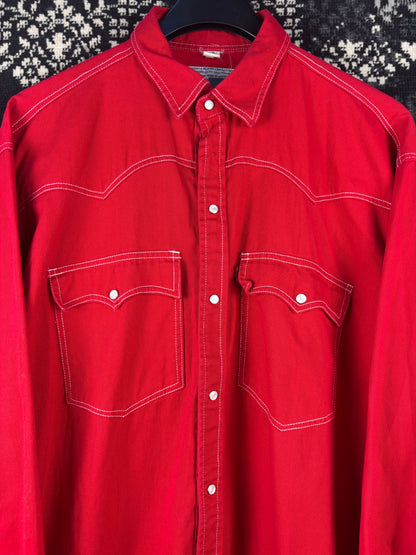 Men's Vintage Levi Strauss Red Western Shirt