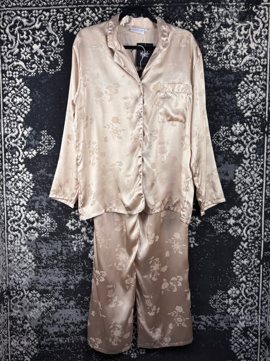 Women's Silky Beige Pajama Set