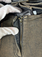 Y2K Belted Panelled Flare Jeans