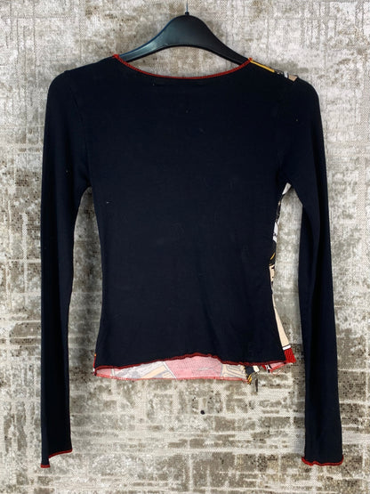 Womens Vintage Y2K Comic Graphic Long Sleeve Top