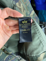 Alpha Industries Camo Jacket M Mens Military Zip Up M-65