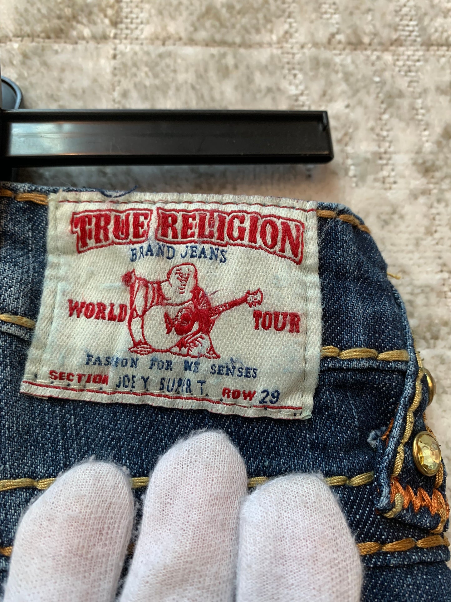 True Religion Rhinestone Straight Leg Jeans