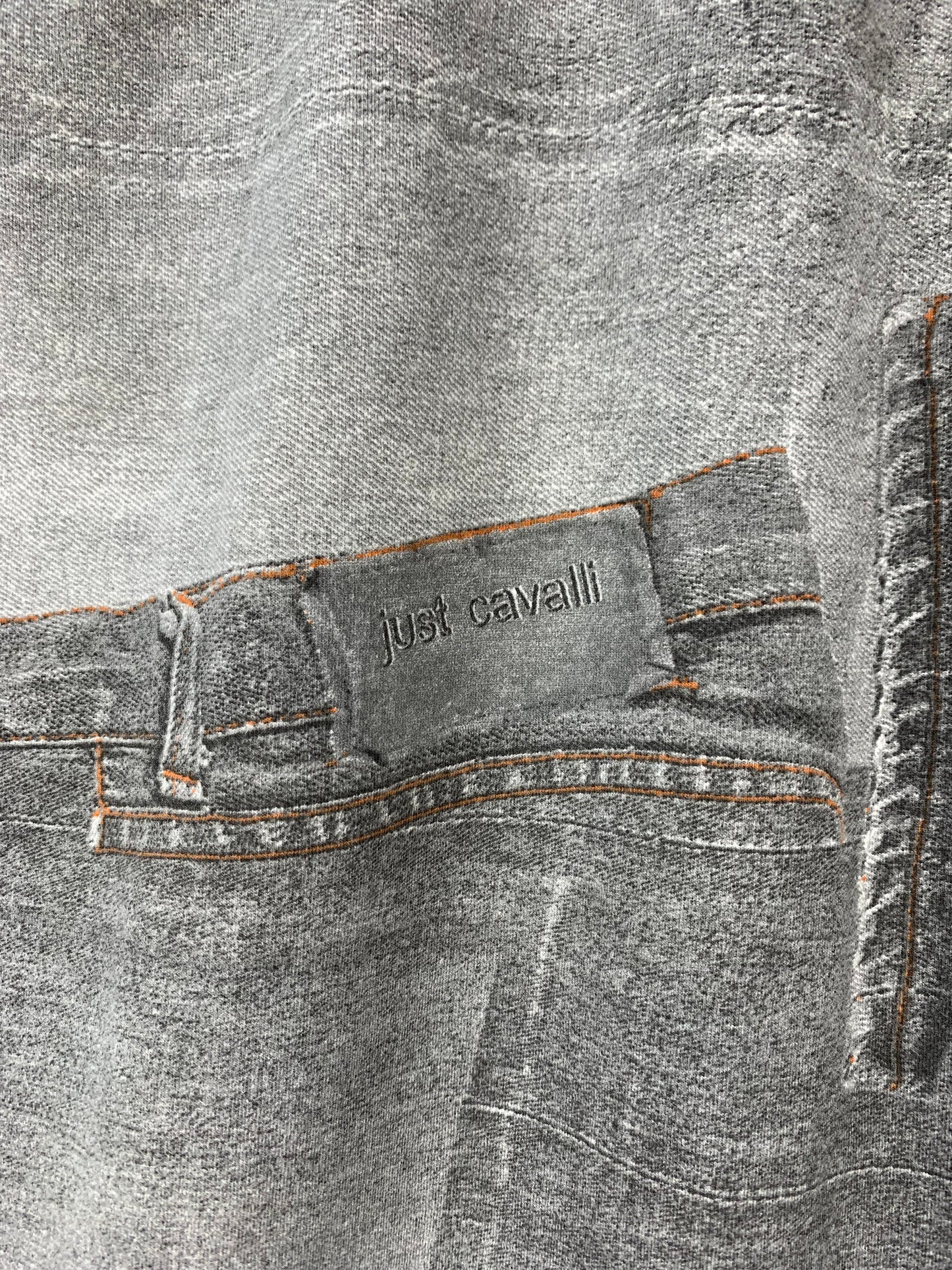 Men's Vintage Just Cavalli Gray Graphic T Shirt