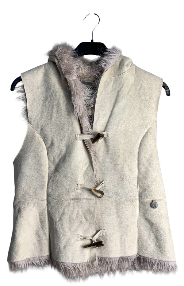 America Today Suede Faux Fur Toggle Vest