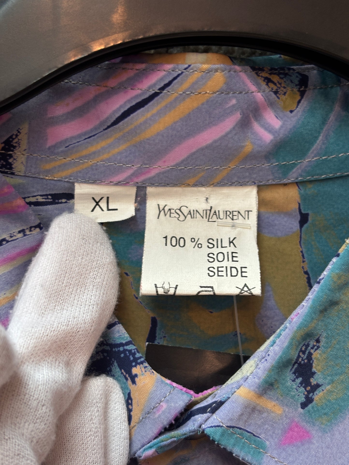 Men's Yves Saint Laurent 100% Silk Button Up Shirt