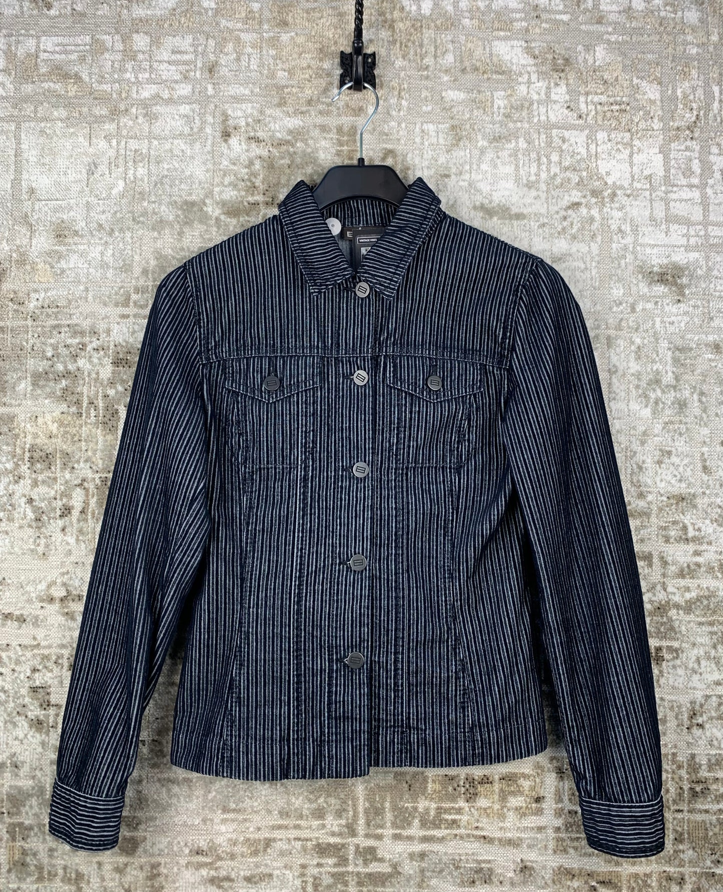 Womens Vintage Striped Velvet Monton Jacket