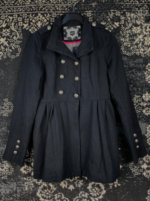 Women's Y2K Spirit Black Military Style Buttoned Jacket