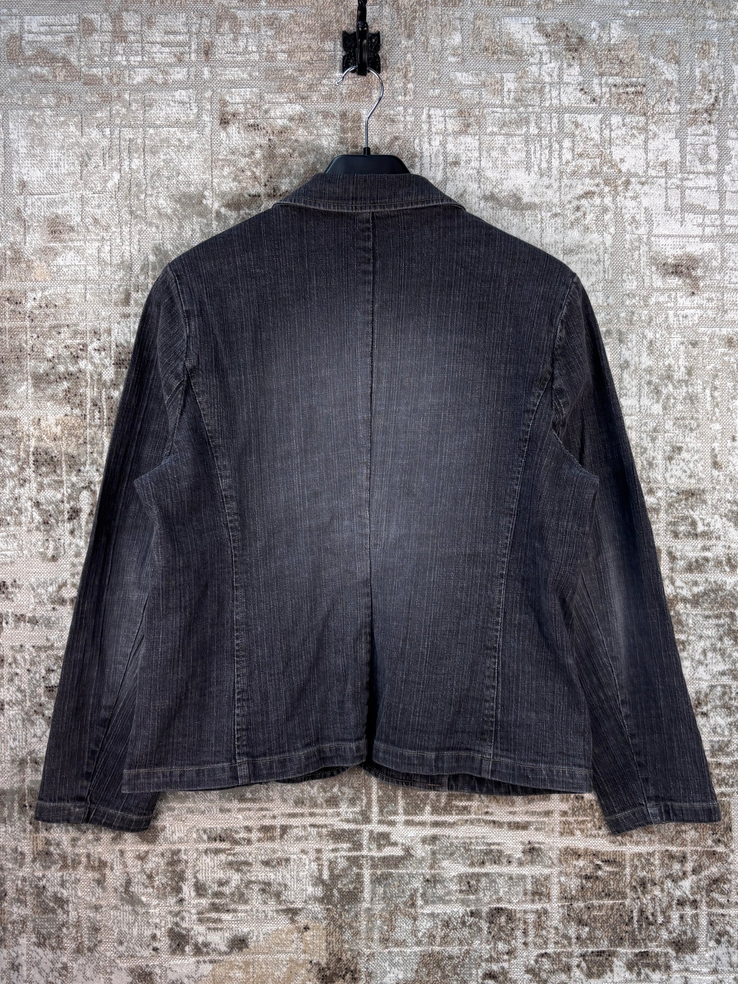 Women's Vintage Dark Grey Denim Blazer