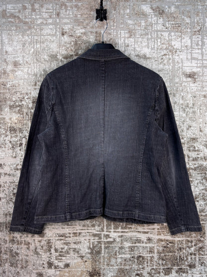 Women's Vintage Dark Grey Denim Blazer