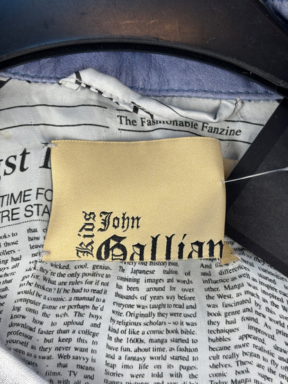 Kids Vintage John Galliano Blue Leather Jacket