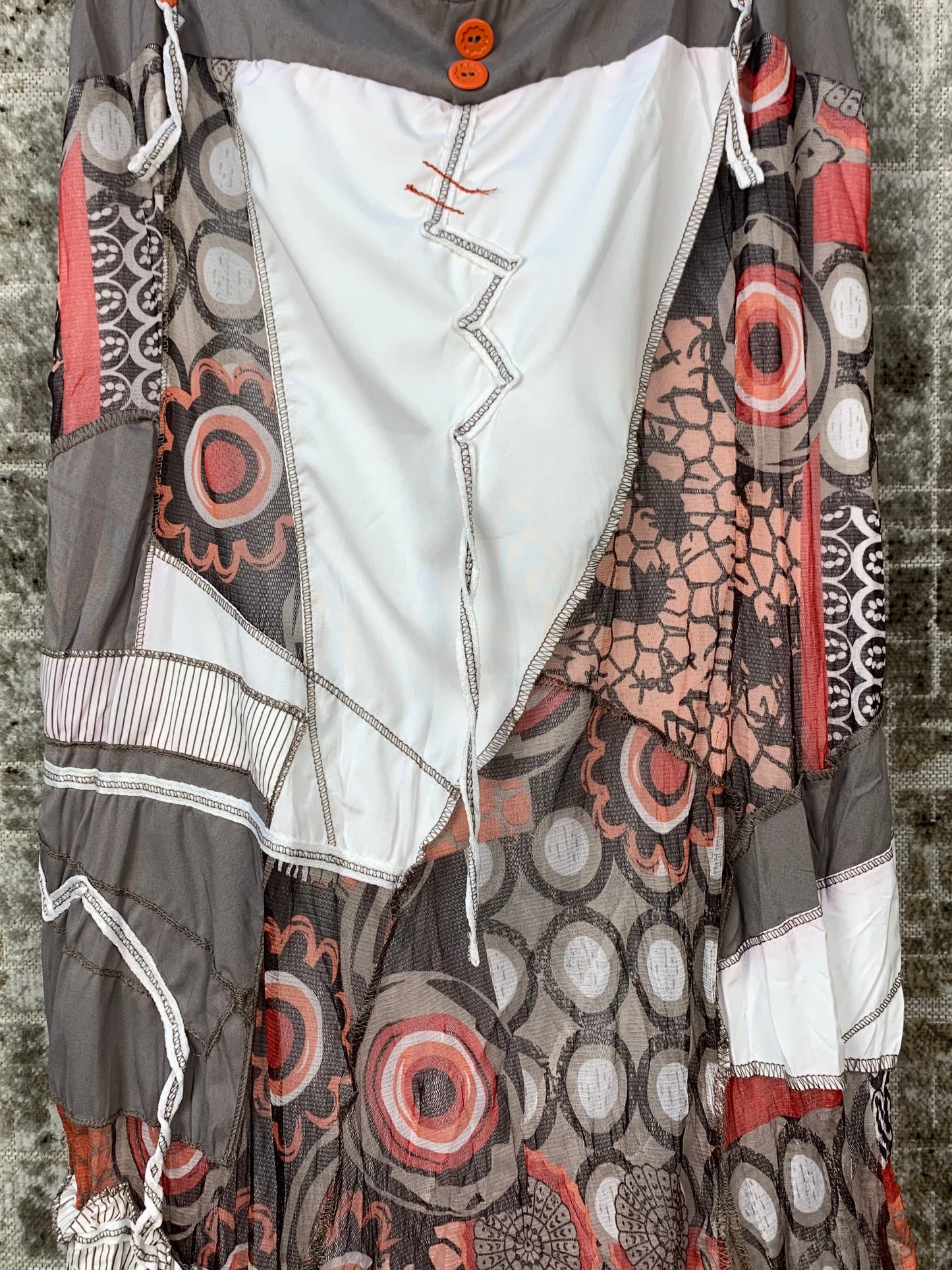 Womens Y2K Patchwork Midi Dress