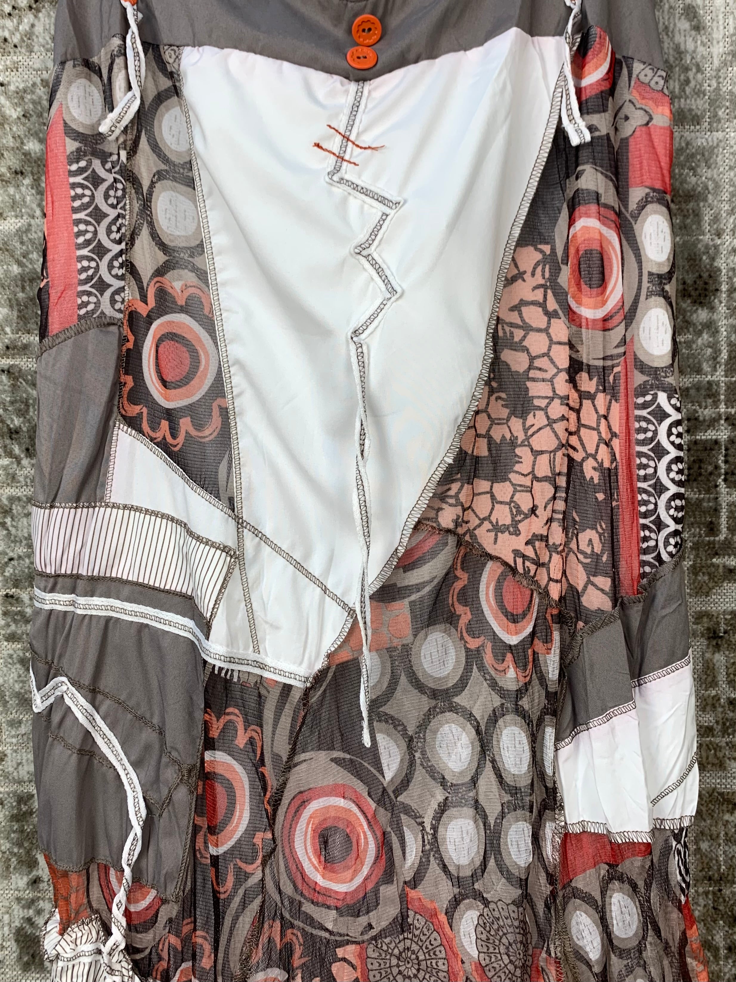 Womens Y2K Patchwork Midi Dress