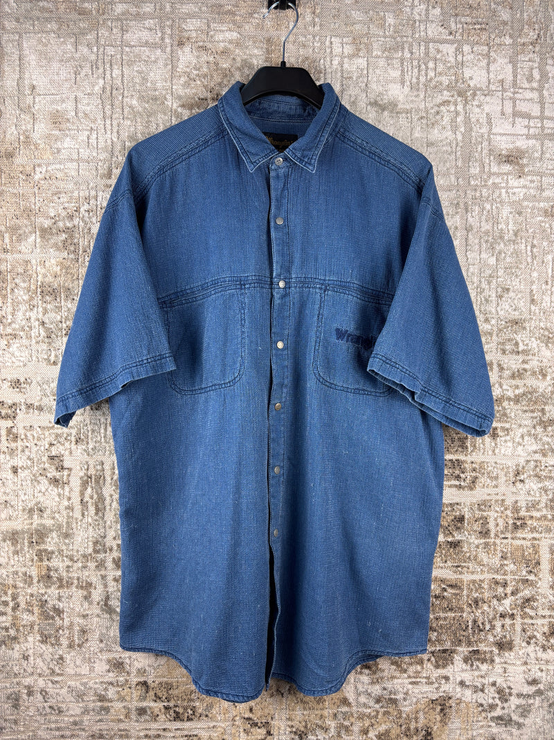 Men's Vintage Wrangler Dark Blue Button-Up