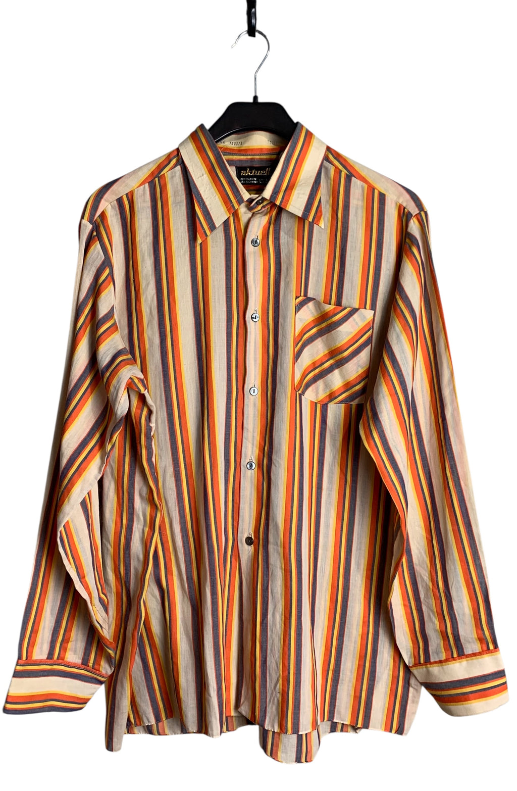 Aktuell 70s Striped Button Up Shirt