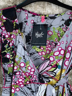 Vintage Y2K Grey Pink Floral Patchwork Top