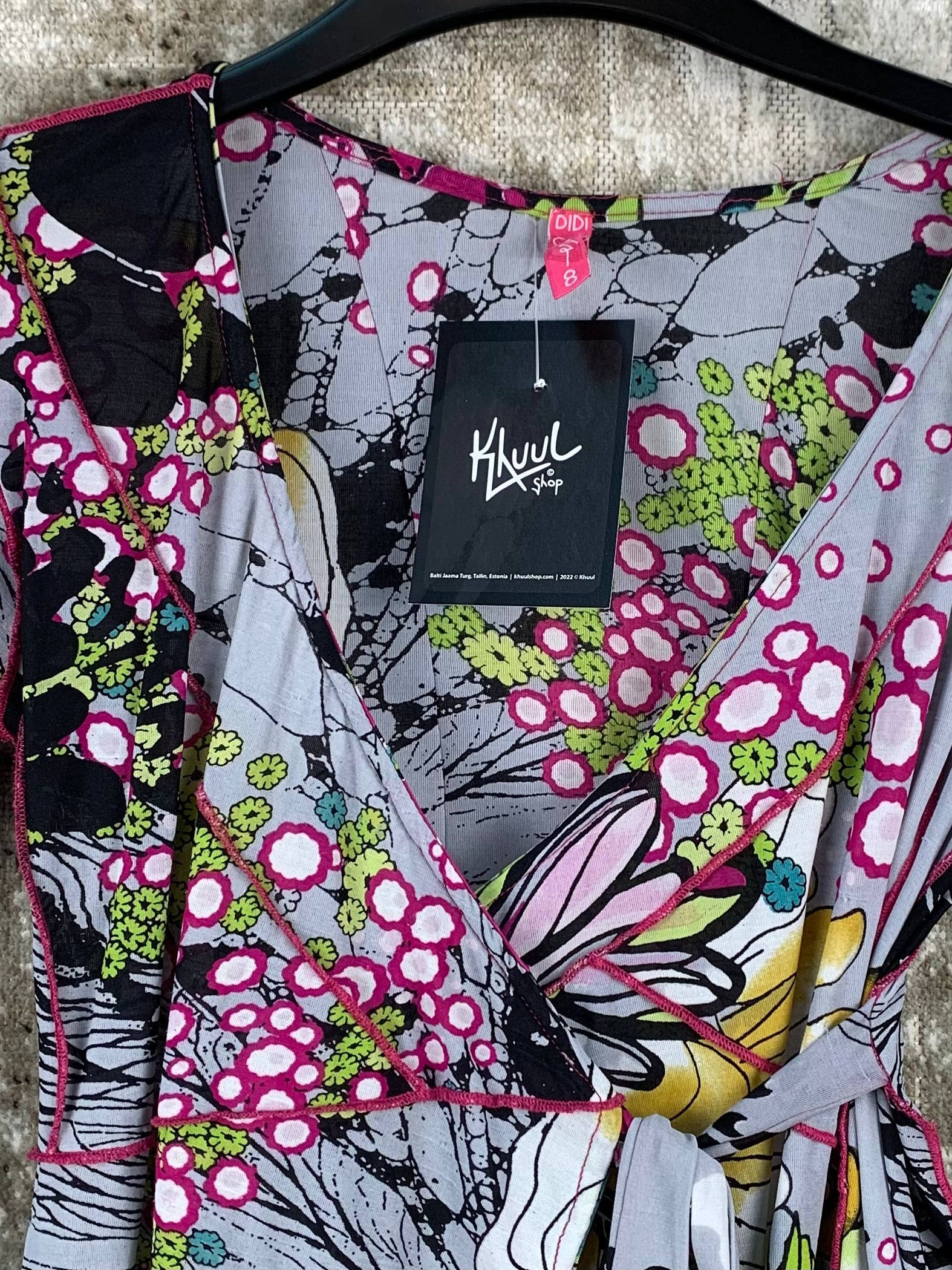 Vintage Y2K Grey Pink Floral Patchwork Top