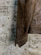 Donar Distressed Brown Leather Moto Jacket