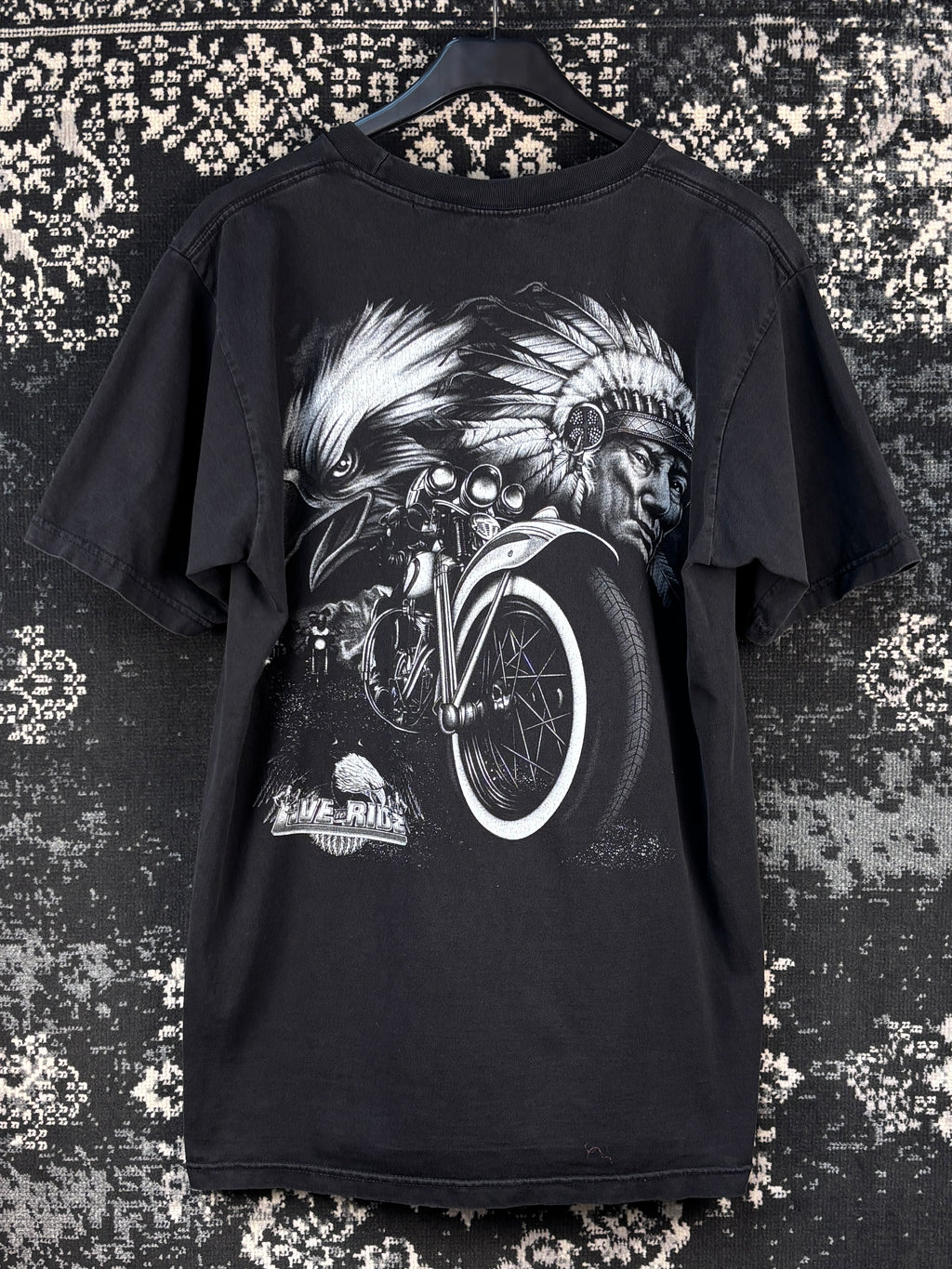 Men's Vintage Live to RIde Eagle Biker Graphic T-Shirt