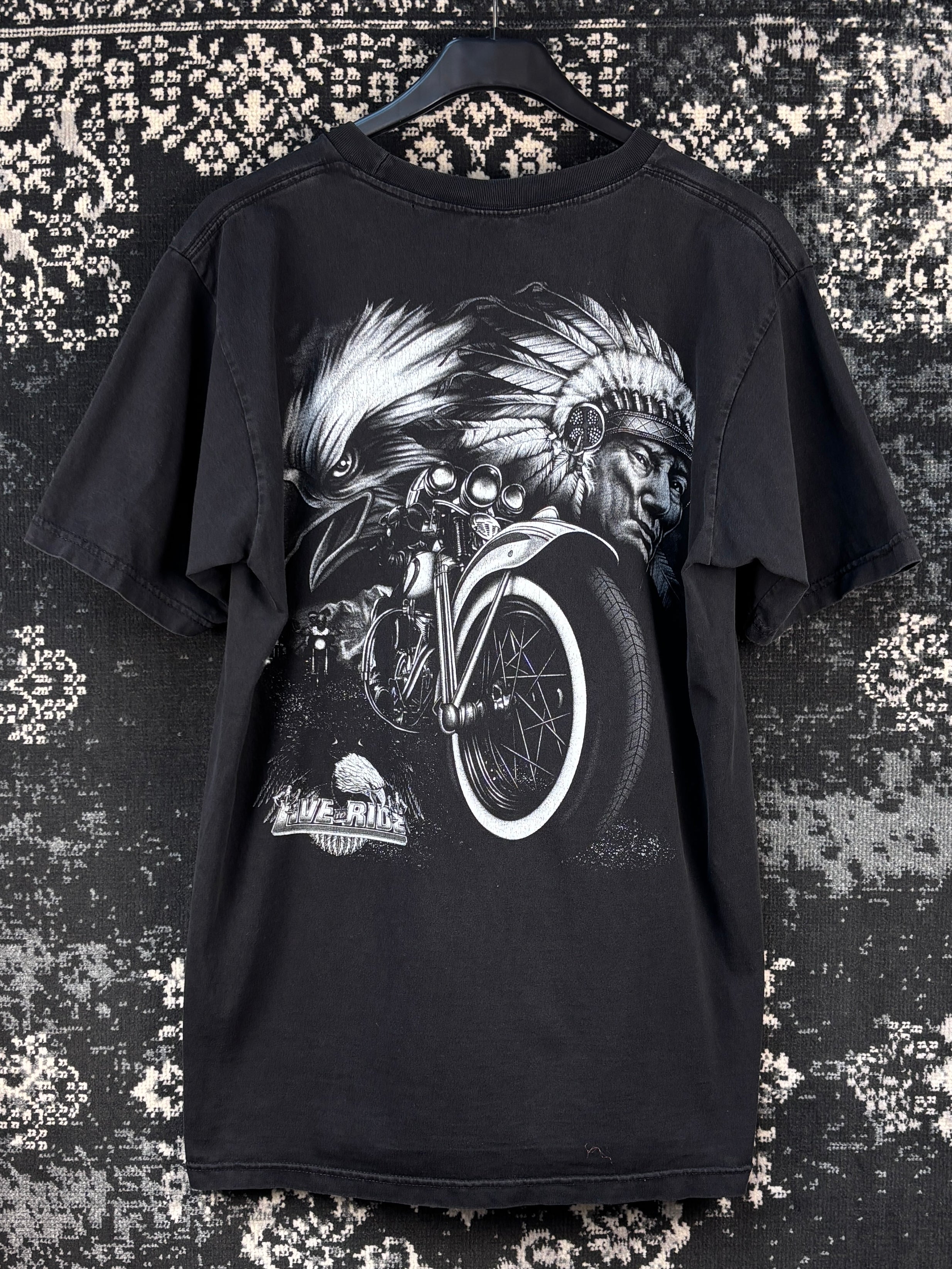 Men's Vintage Live to RIde Eagle Biker Graphic T-Shirt