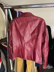 Vintage Hugo Boss Leather Jacket Red Womens